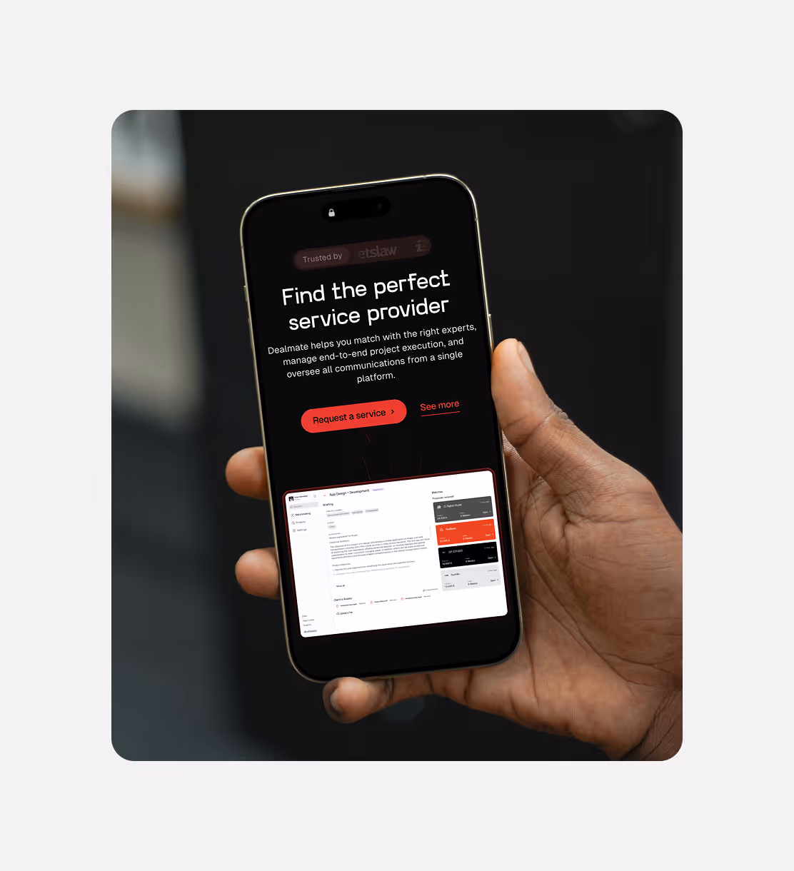 Dealmate-App auf einem Smartphone